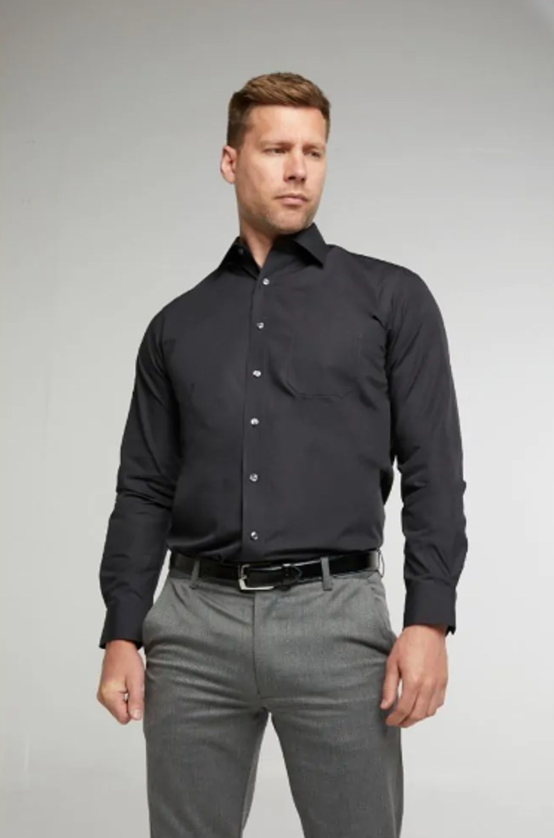  D2 Easy-Care Long-Sleeved Shirt Black SLS3300F -1